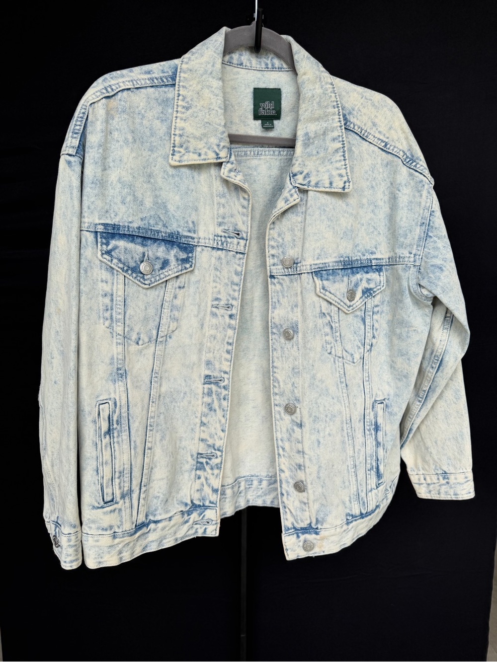 wild fable Light Wash Acid Washed Denim Jacket